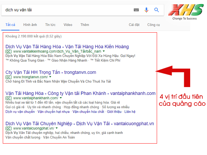 quảng cáo dịch vụ vận tải