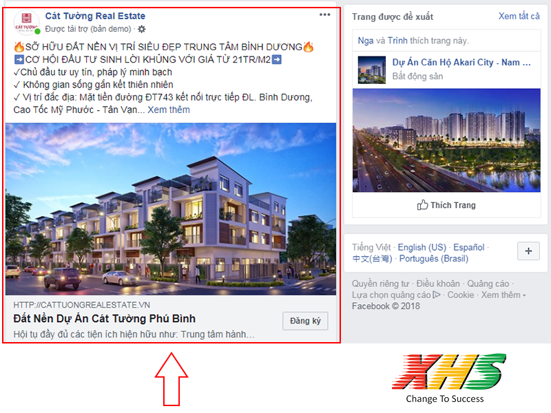 quảng cáo facebook bất động sản