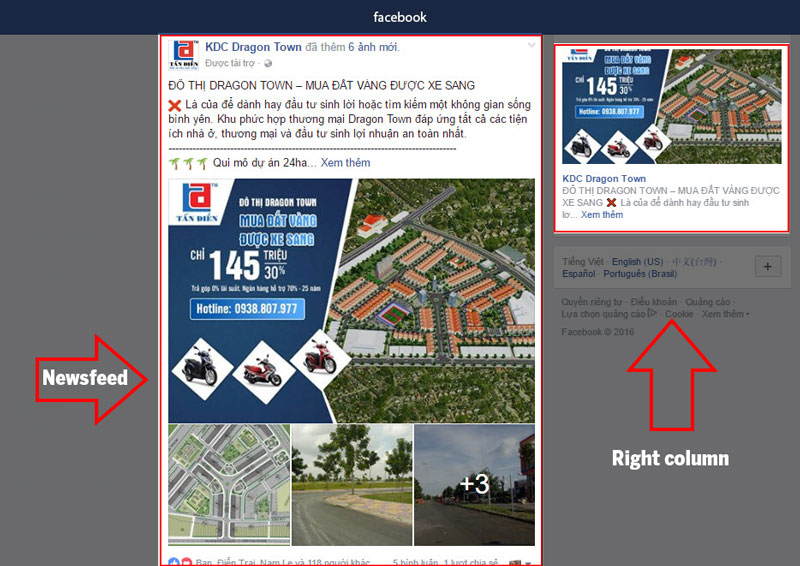 quảng cáo post facebook ngành bất động sản