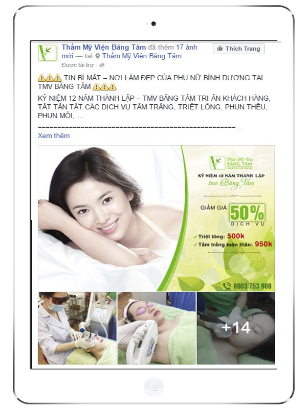quảng cáo spa bằng facebook
